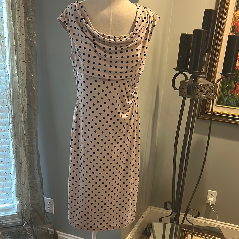 Connected Apparel Cream Sheath Dress with Flutter Cap Sleeves